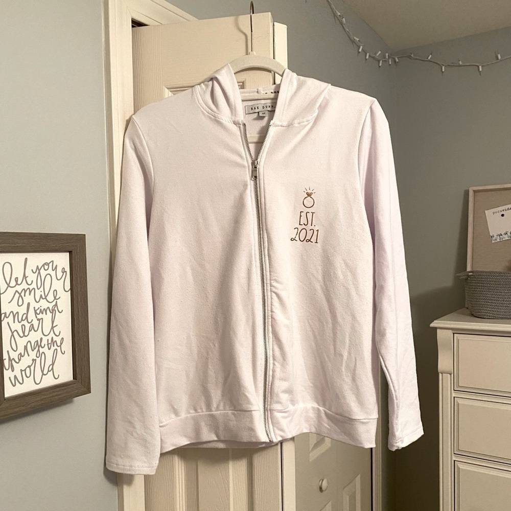 BRIDE Est 2021 White Zip-Up Sweater